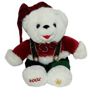 Dan Dee Snowflake Boy Teddy Bear 2002 Coat Suspenders Plush Stuffed Animal 14"